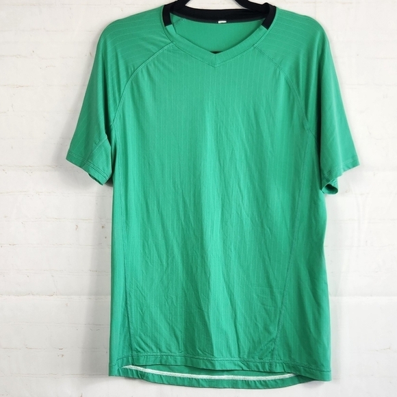 Lululemon Men’s Athletic Focus V Performance Short Sleeve T-Shirt Green Medium - Picture 2 of 7